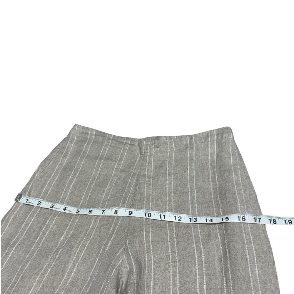 Flax Striped Ankle-Length Linen Pants - Picture 4 of 12